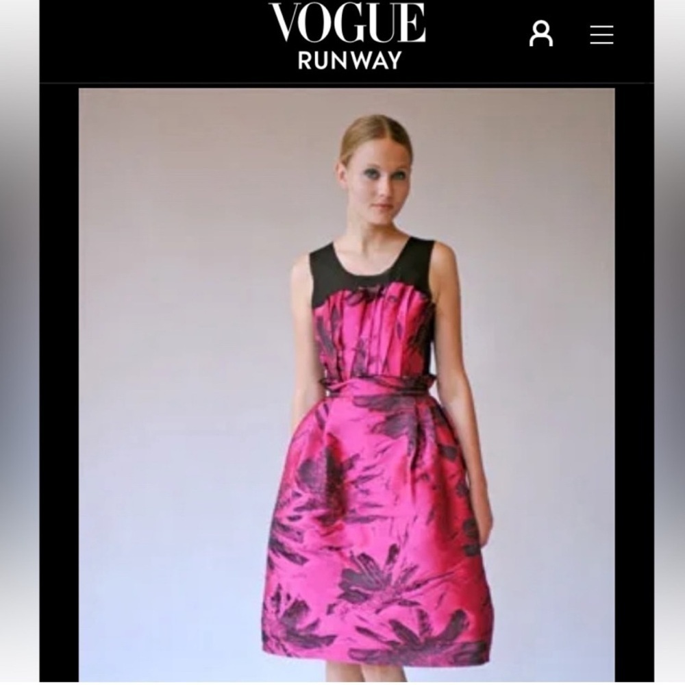 Behnaz Sarafpour Black and Pink Evening Dress as seen on Vogue - Picture 2 of 11